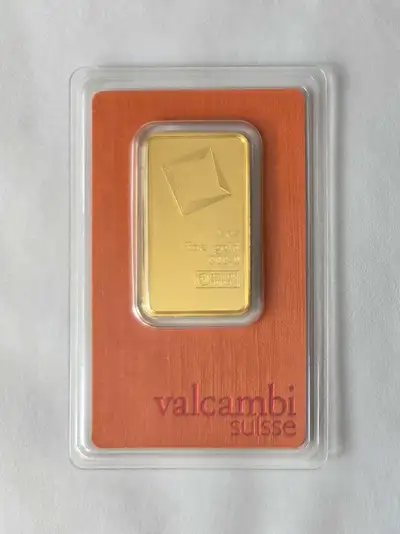 Valcambi Suisse 1 oz Gold 9999 Pure Fine Investment Bar , View more