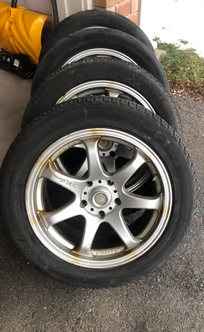 Mounted with Michelin tires — 2 winter tires are still in good condition, the other 2 are worn. Sell...