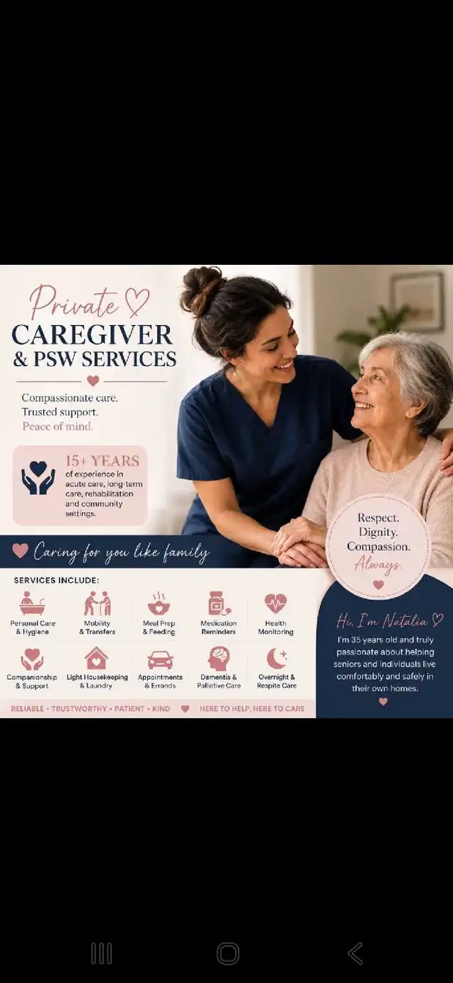 Private PSW & Caregiver | 15+ Years of Experience