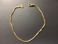 14” Flat Square Anchor Link Pocket Watch Chain Vintage