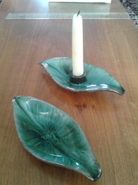 Blue Mountain Pottery Banana Leaf candle holder or dishes