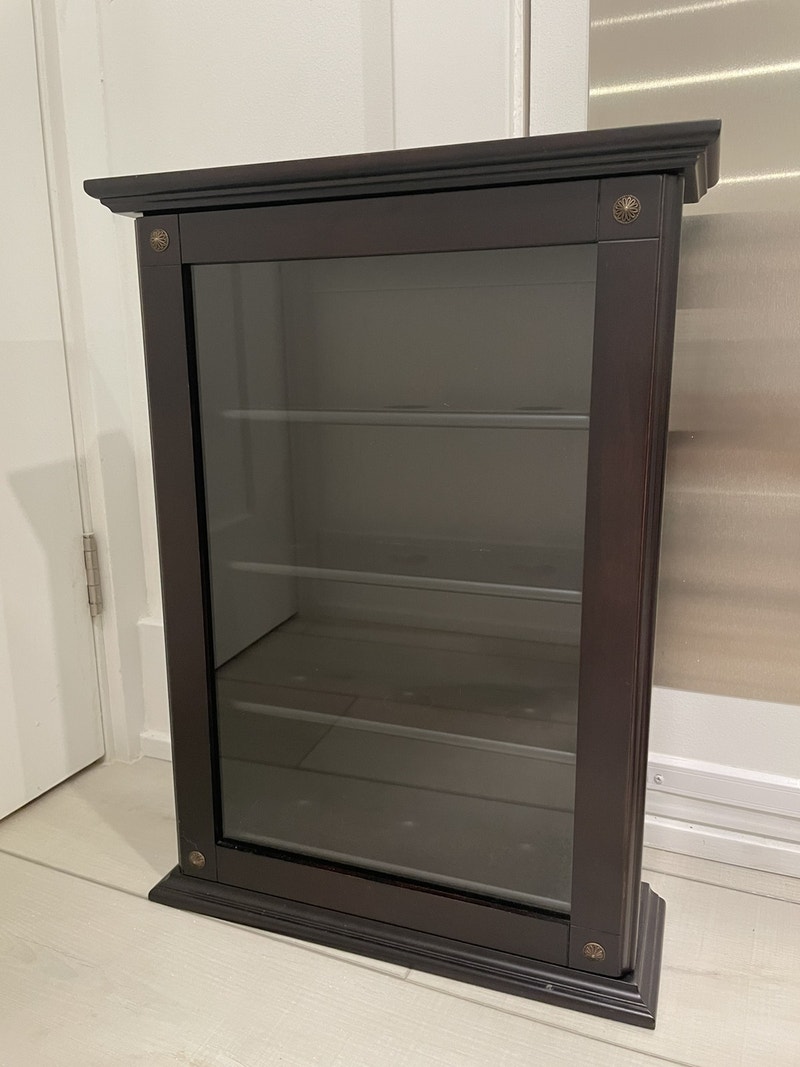 Bombay wall mounted curio with glass door Hutches & Display