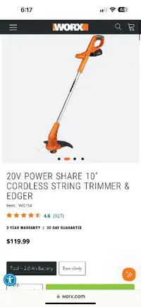 WORX grass trimmer / edger with original box and full spool