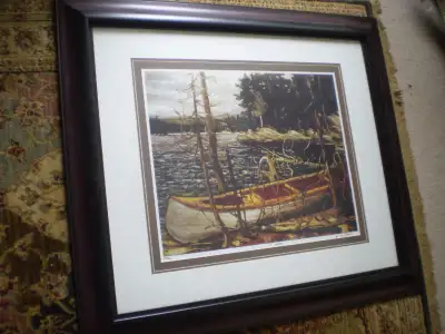 Beautiful Large Limited Edition Print " The Canoe " by Group of Seven Artist Tom Thomson - Frame Siz...