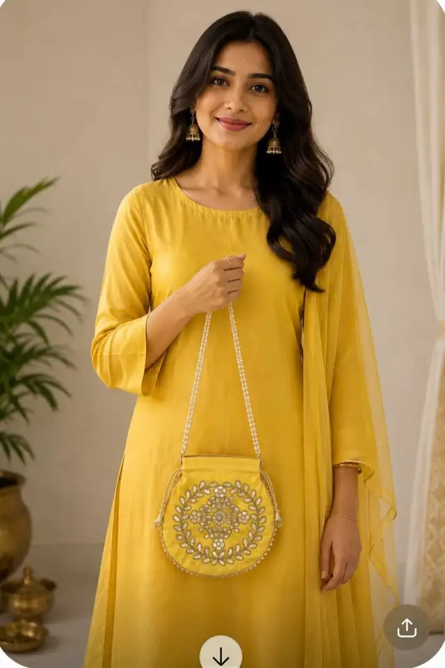 Yellow Potli Bag Handbag