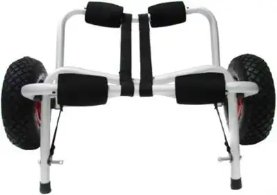 TMS dolly cart model KY001 aluminum frame takes 150lb load, large 9-1/2" pneumatic tires are 3" fat...
