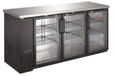 Commercial 73" Wide Triple Glass Door Back Bar Cooler, View more