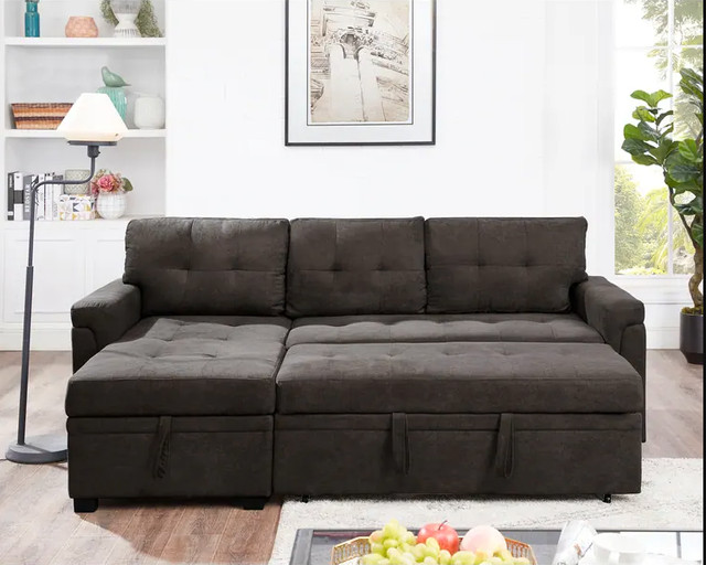 Brand New Trenton Sleeper Sectional Sofa Grey Clearance Sale in Couches & Futons in Sudbury