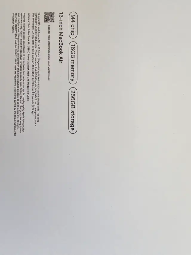 Sealed BNINB MACBOOK AIR 13 M4 2026 256GB Midnight in Laptops in Mississauga / Peel Region - Image 6