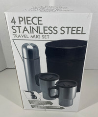4 Piece Stainless Steel Travel Mug Set (Brand New)