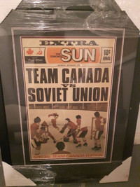Vintage Framed  Sun Newspaper - Team Canada-Soviet Union - 1972