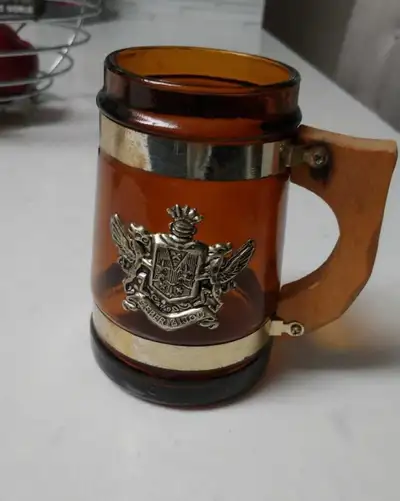 Vintage Amber Glass Collector Mug, View more