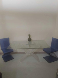 Vintage glass table and chairs