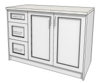 48 Inch Kitchen Island with 15 inch drawers and cabinets