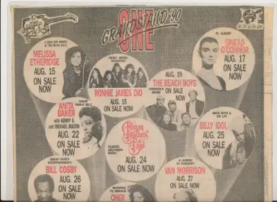 Grandstand '90 Molson Canadian Rocks Concert Line Up AD, View more