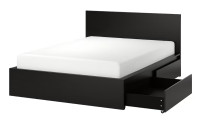 Ikea Malm double bed frame with 4 drawers