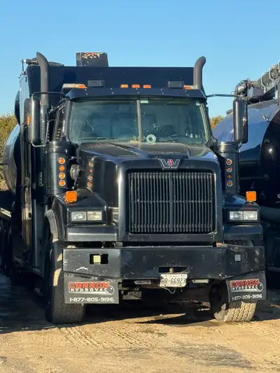 Two Available 2013 WesternStar 4900 Foremost Hydrovac Trucks Tri-Drive Detroit DD16 2000 Gallon Wate...