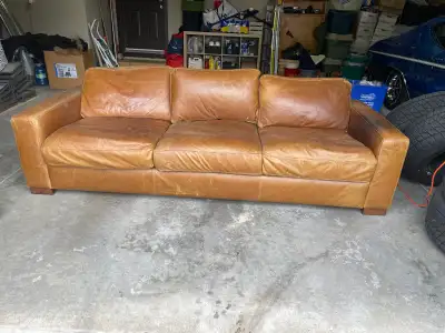 Leather couch - extra long. , View more