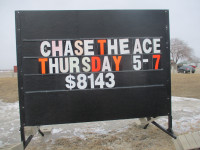 CHASE THE ACE RIVERCREST MOTEL WEST ST. PAUL THURSDAY $8143. POT