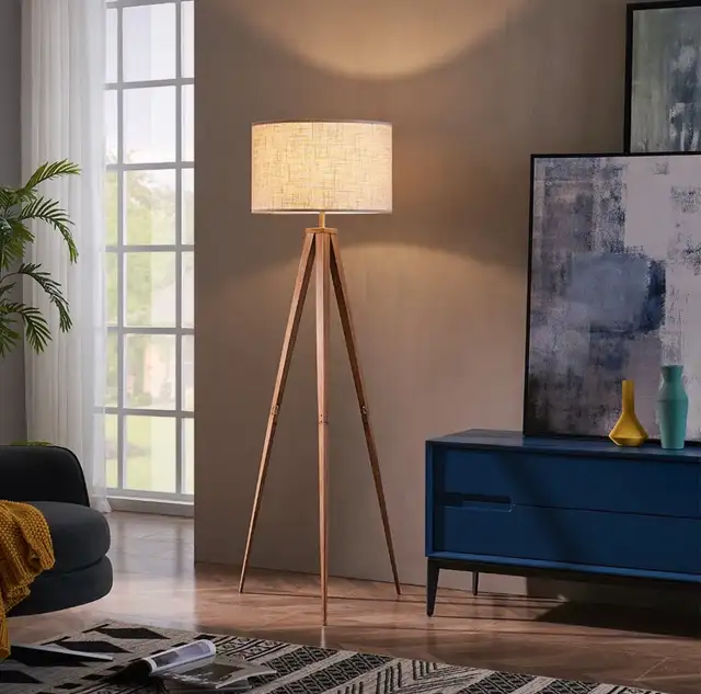 Modern 61” Tripod Floor Lamp – Metal Base with Drum Shade in Indoor Lighting & Fans in Oshawa / Durham Region - Image 4