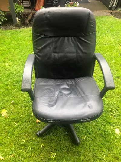BLACK LEATHER OFFICE CHAIR, View more