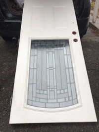 34" x 79" EXTERIOR  Metal entry Door panel only w/ Glass Insert