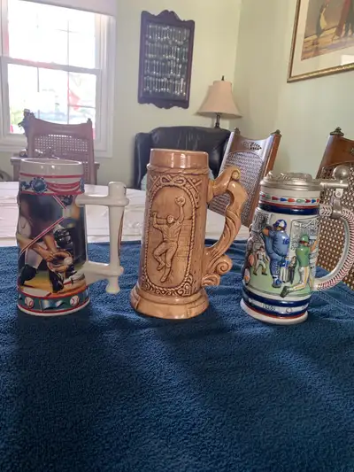 3 Vintage Collectible Beer Steins, View more