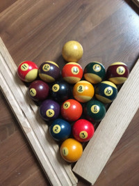 Vintage Belgium snooker and pool balls