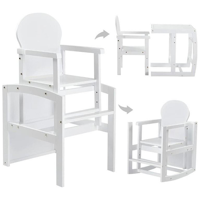 FUNLIO 3-in-1 Convertible Wooden High Chair, Premi in Feeding & High Chairs in City of Toronto
