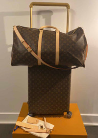 LOUIS VUITTON BROWN SUITCASE CARRY ON TROWLEY