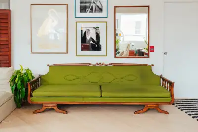 MIDCENTURY Vintage Sofa in STUNNING Lime Green