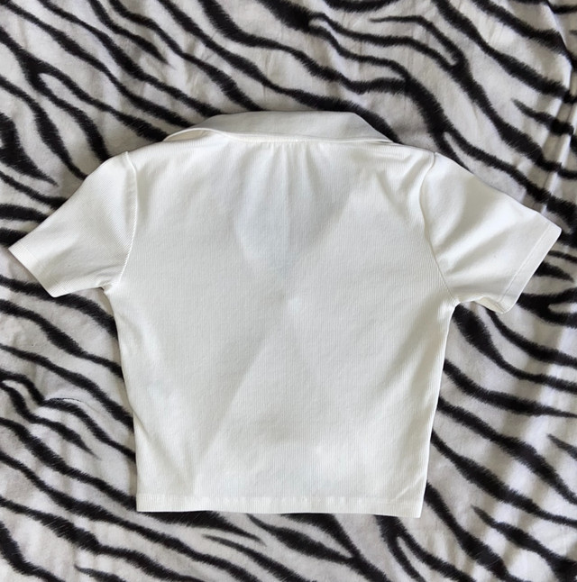ZARA (Size S) White Crop Top Polo Shirt in Women's - Tops & Outerwear in Ottawa - Image 3