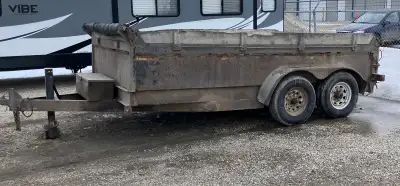 2007 H&H 7x14 Dump trailer 14K 2-7000lb axles Dump box has rust at top of box but new steel strips w...