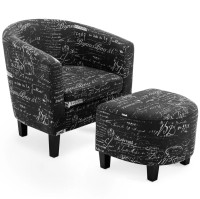 Upholstered Barrel Chair with Ottoman (Winston Porter)