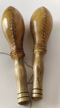 Pair of Maracas/Percussion instruments  Genuine Leather 