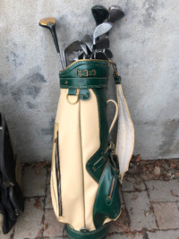 Vintage golf clubs + bag