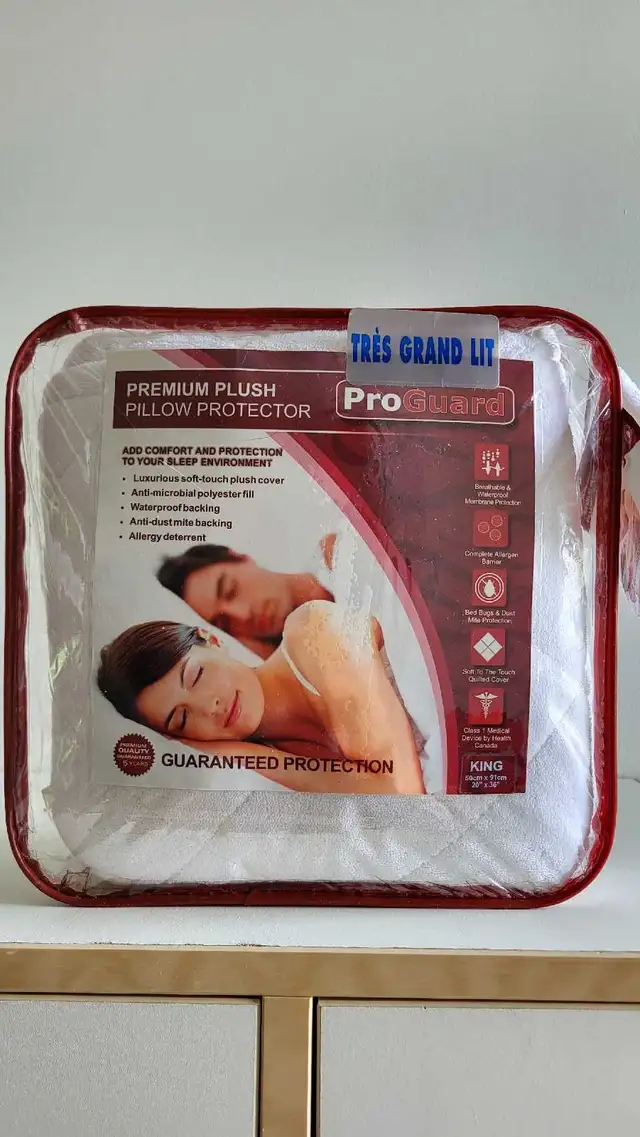 King Bed Mattress Protector & 2 King Pillow Protectors in Bedding in Gatineau - Image 5