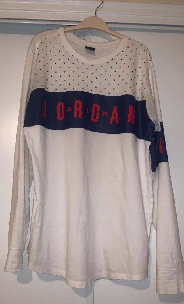 white/blue/red AIR JORDAN long-sleeved shirt (men’s size XL) in Men's in City of Toronto