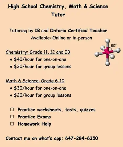Ontario Certified Chemistry and Math teacher, View more