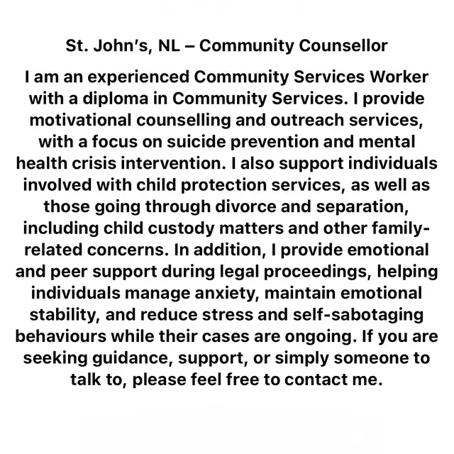 Community Services Worker - Peer Support Services
