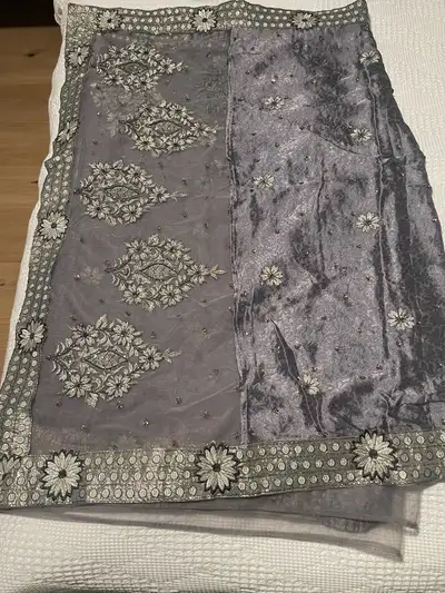 Beautiful sari in satin and net, View more