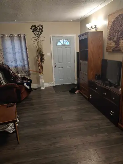 Available cozy room for rent close to amenities shared with two males and a dog
