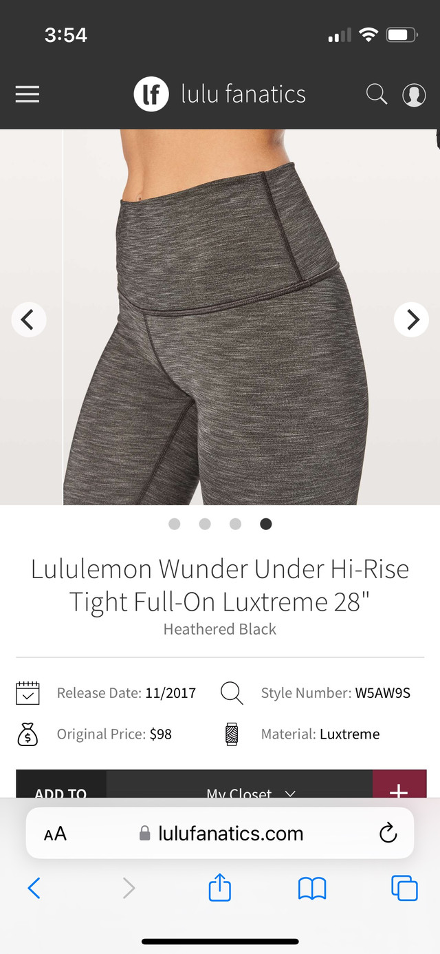 Lululemon Wunder Under Hi-Rise Tight Full-On Luxtreme 28” size 8 in Women's - Bottoms in Napanee - Image 2