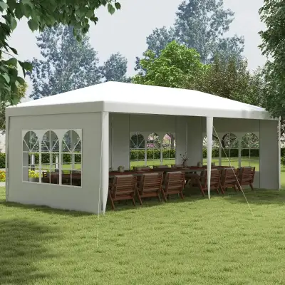 18.7' x 9.4' Party Tent, Portable Folding Wedding Tent, Garden Canopy Event Shelter, Outdoor Sunshad...