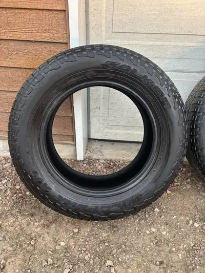 Falken Wildpeak All Terrain AT3W (x 4 tires) 235/65/17 (purchased in 2023). Approx 3/32nd remaining....