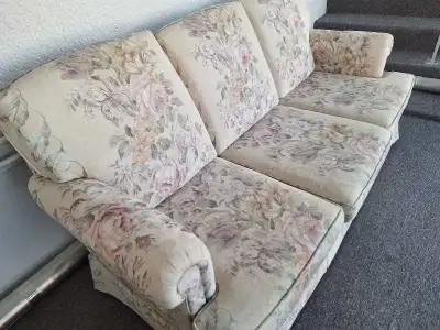 Floral print sofa and loveseat , View more