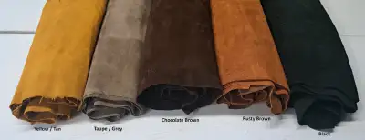 Cowhide Split Leather 2.5 Ounce Lots available. This is soft supple garment grade leather. It is spl...