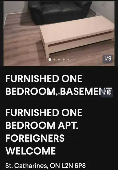 1,300 FURNISHED ONEBEDROOM APT, View more