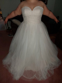 Brand New Wedding Dress (size 20 Ivory Tulle over Moscato Gown)