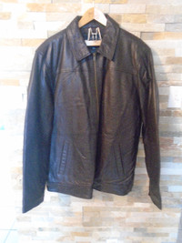 New Veste100% cuir véritable isolée brun Men's Insulated Leather